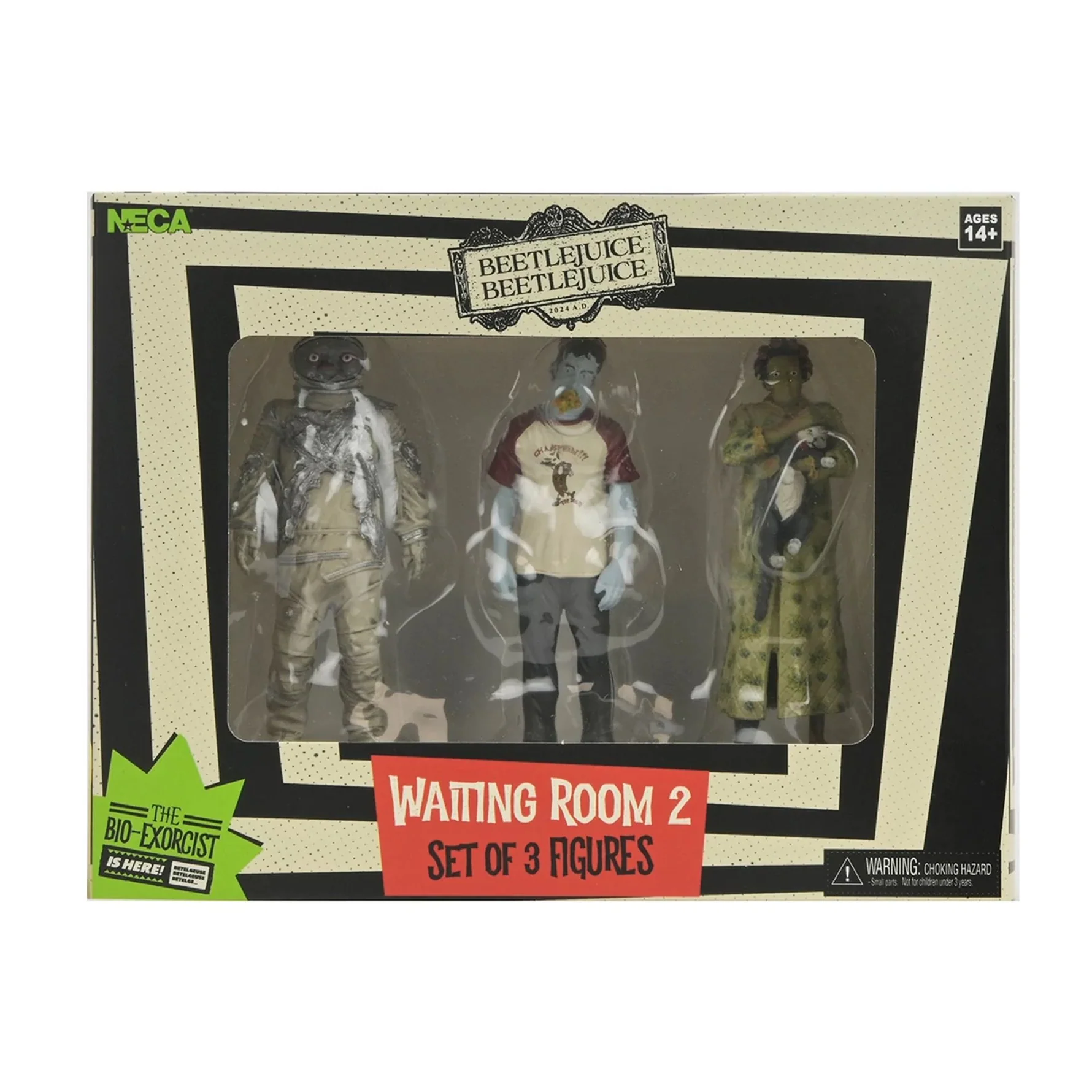 Beetlejuice Beetlejuice – 3" Set - "Waiting Room Set 2" (Cat Lady, Space Man, Hot Dog Champion)