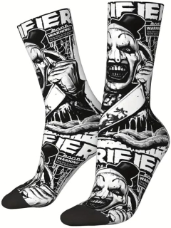 Chaussettes Art The Clown de Terrifier Horror Slash Movie Film Unisexe, Noir , Medium