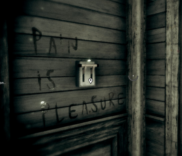 Levier accompagné de l'inscription Pain is Pleasure